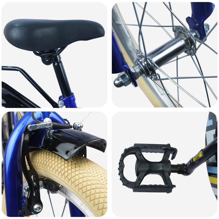 Bicicletă pentru Copii 18 Inci pentru 5-7 ani Albastru închis - WALTI WALTI