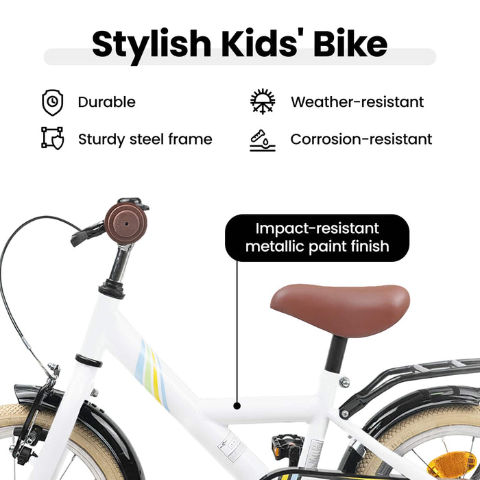 Bicicletă pentru Copii 14 Inci pentru 3-5 ani Alb WALTI