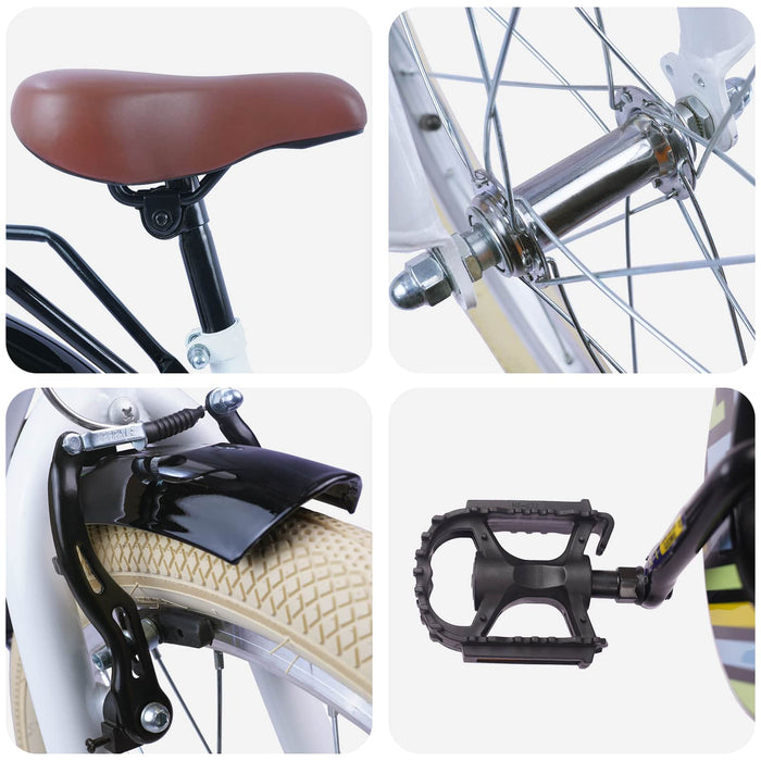 Bicicletă pentru Copii 18 Inci pentru 5-7 ani Alb - WALTI WALTI