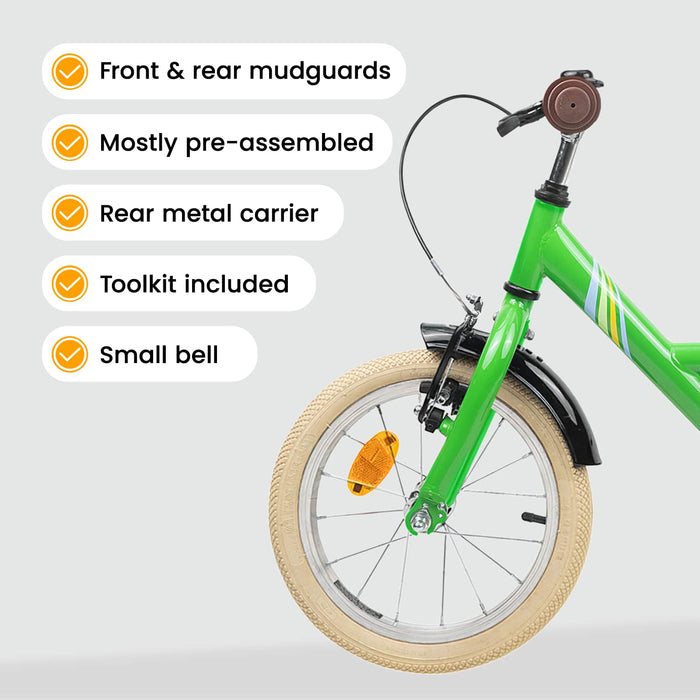 Bicicletă pentru Copii 12 Inci pentru 2-4 ani Verde WALTI