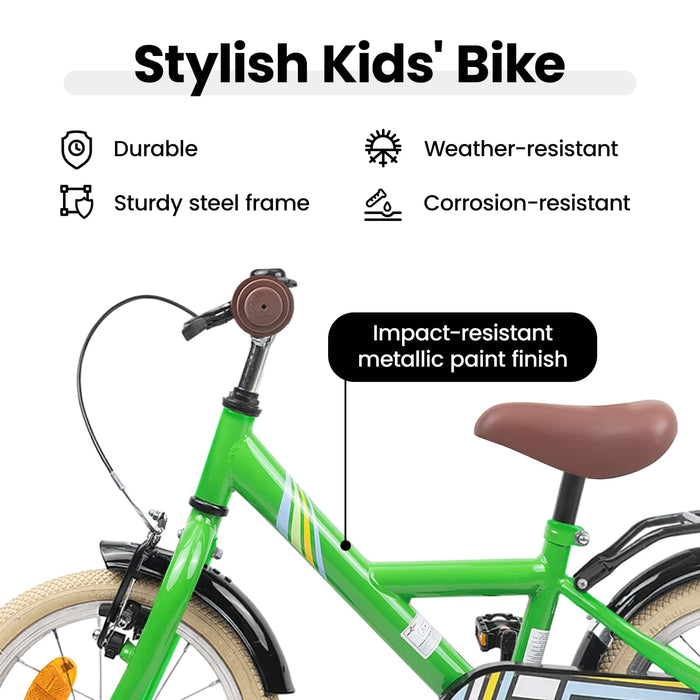 Bicicletă pentru Copii 16 Inci pentru 4-6 ani Verde WALTI
