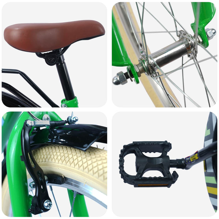 Bicicletă pentru Copii 18 Inci pentru 5-7 ani Verde - WALTI WALTI
