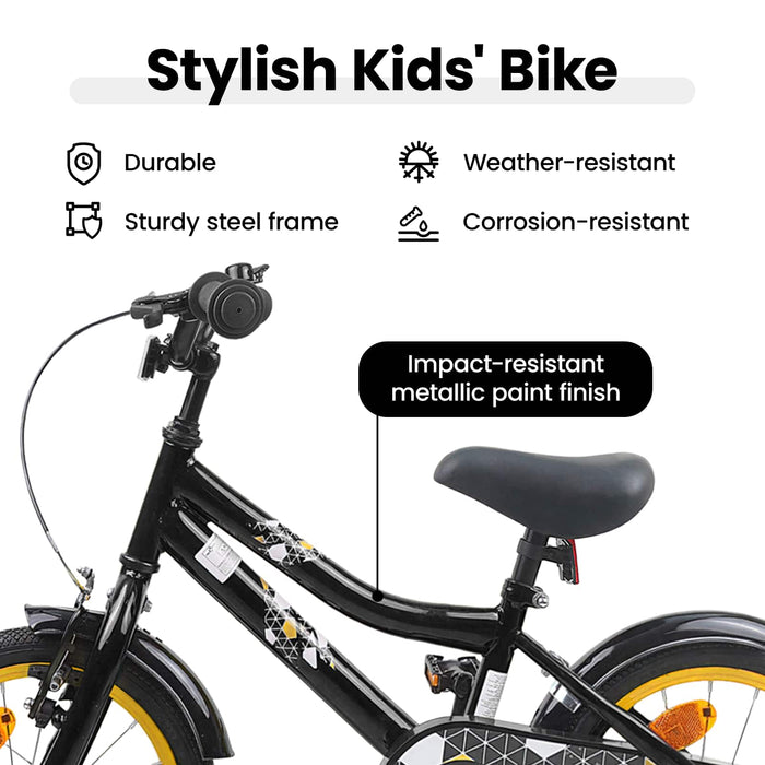 Bicicletă pentru Copii 16 Inci pentru 4-6 ani Negru WALTI