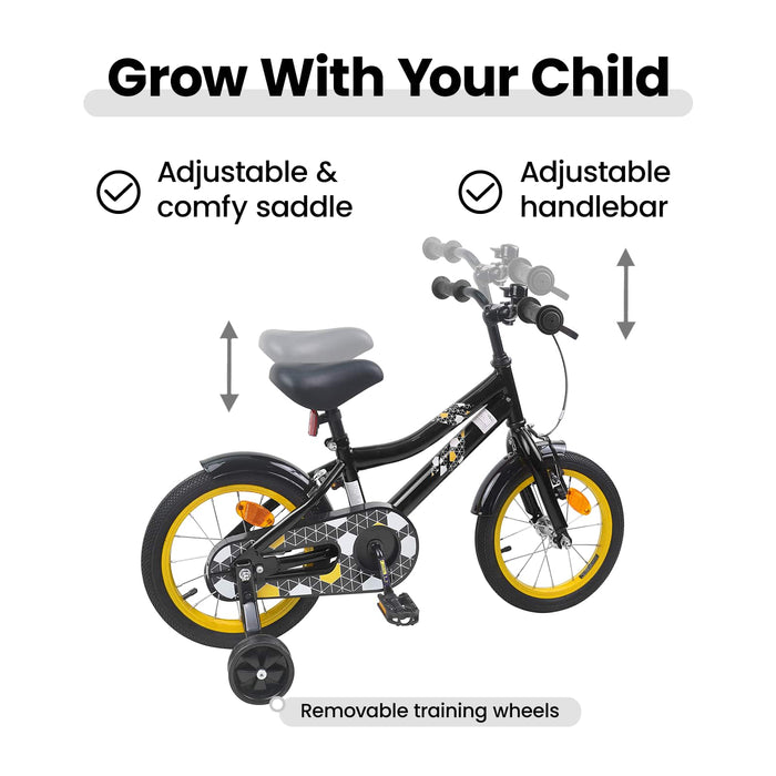 Bicicletă pentru Copii 16 Inci pentru 4-6 ani Negru WALTI