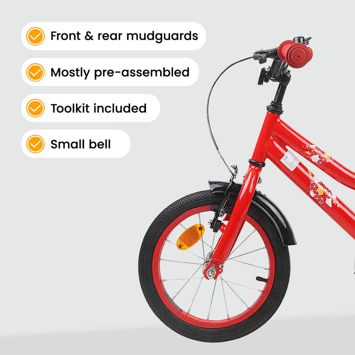 Bicicletă pentru Copii 12 Inci pentru 2-4 ani Roșu WALTI
