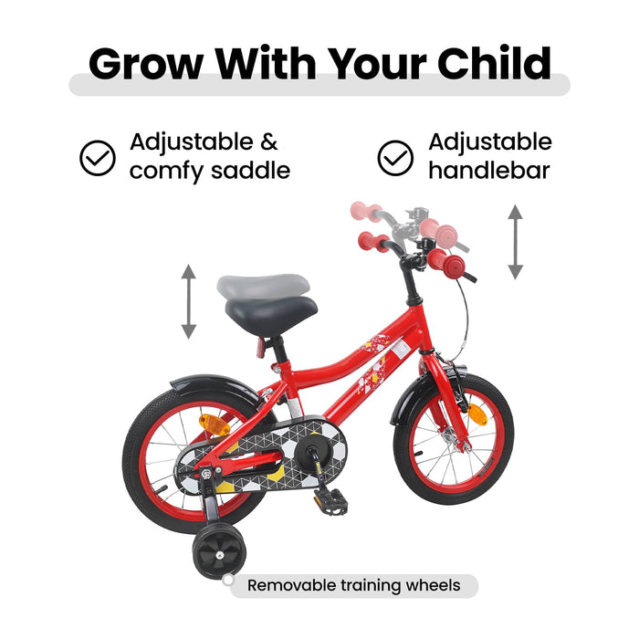Bicicletă pentru Copii 14 Inci pentru 3-5 ani Roșu WALTI