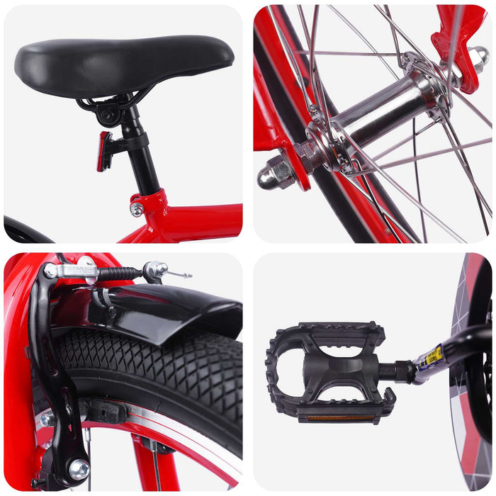 Bicicletă pentru Copii 18 Inci pentru 5-7 ani Roșu - WALTI WALTI