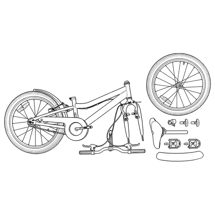Bicicletă pentru Copii 18 Inci pentru 5-7 ani Roșu - WALTI WALTI