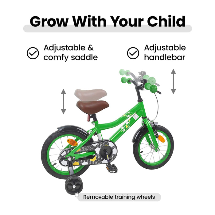 Bicicletă pentru Copii 12 Inci pentru 2-4 ani Verde WALTI
