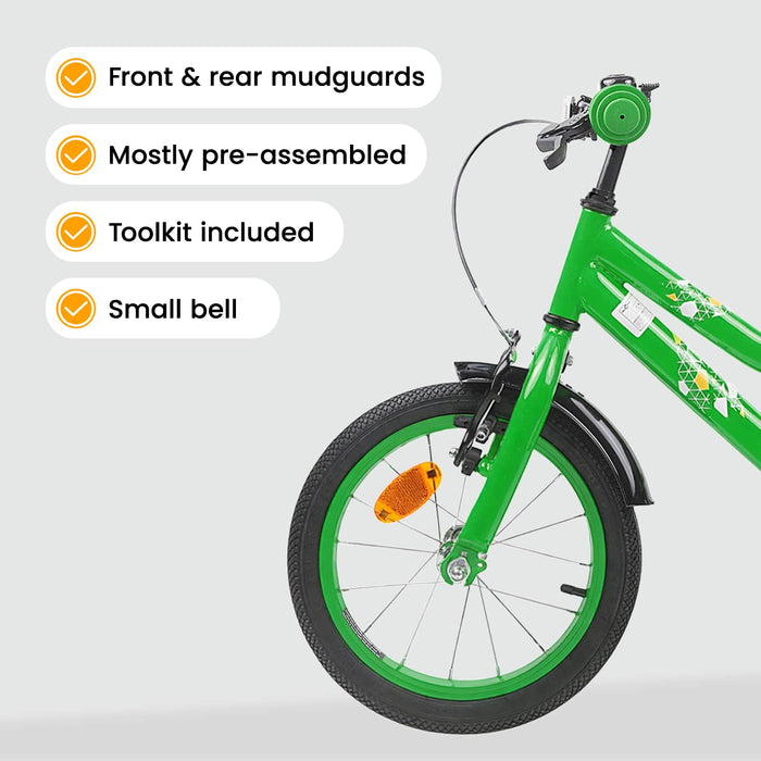 Bicicletă pentru Copii 16 Inci pentru 4-6 ani Verde WALTI