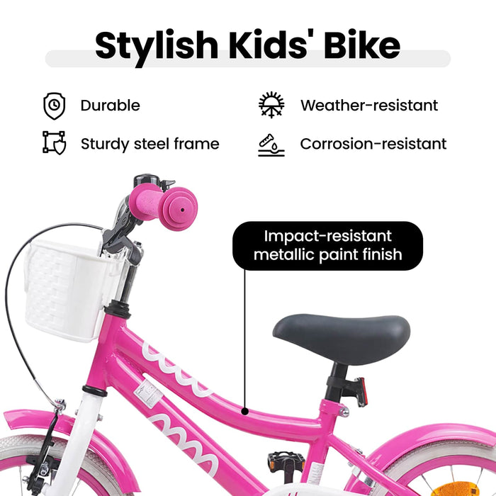 Bicicletă pentru Copii 12 Inci pentru 2-4 ani Roz WALTI