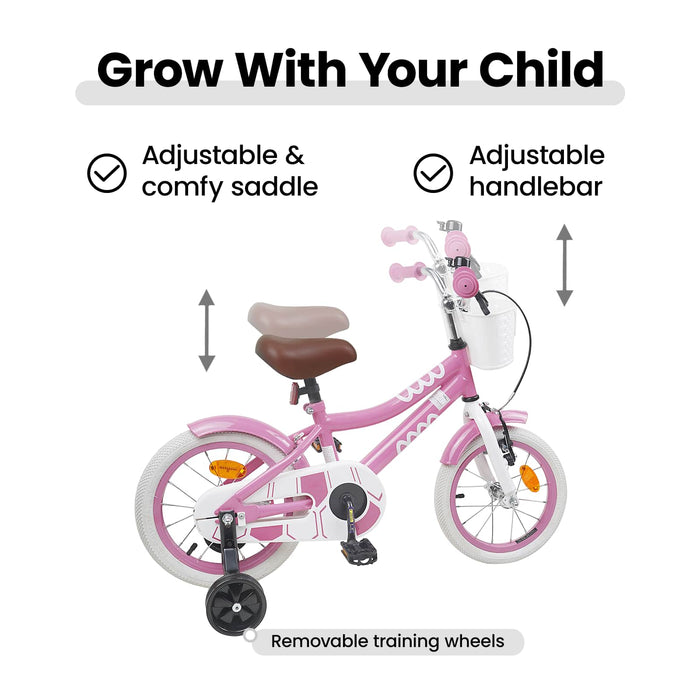 Bicicletă pentru Copii 14 Inci pentru 3-5 ani Roz deschis WALTI