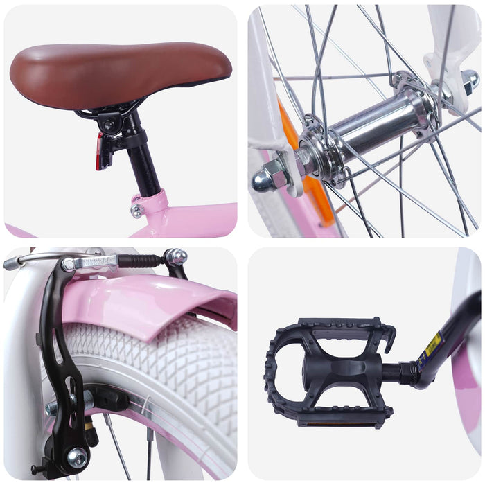 Bicicletă pentru Copii 18 Inci pentru 5-7 ani Roz deschis - WALTI WALTI