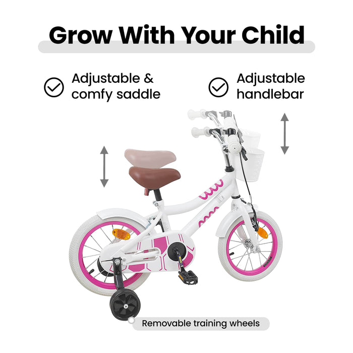 Bicicletă pentru Copii 14 Inci pentru 3-5 ani Alb WALTI