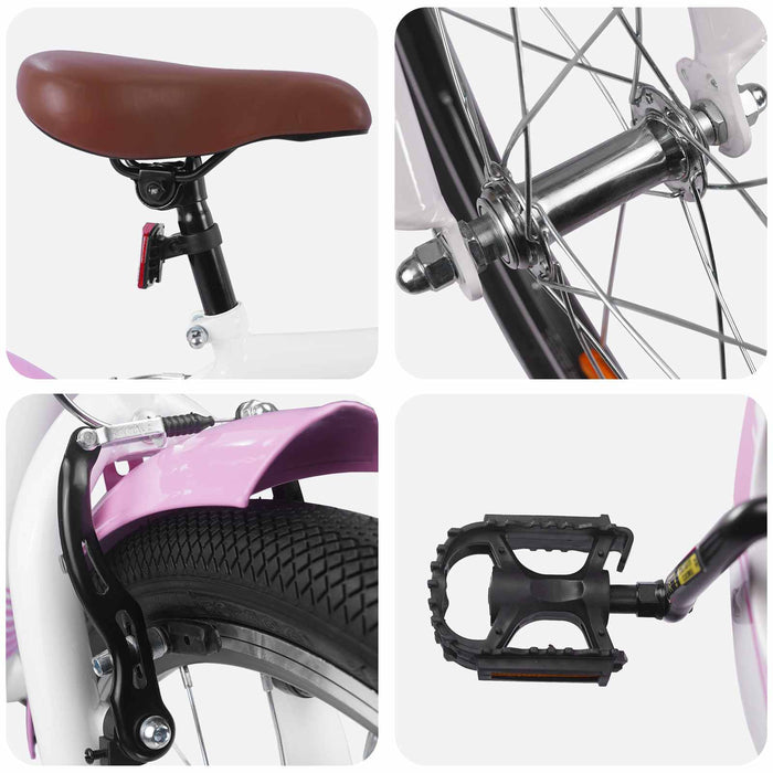 Bicicletă pentru Copii 18 Inci pentru 5-7 ani Roz deschis - WALTI WALTI