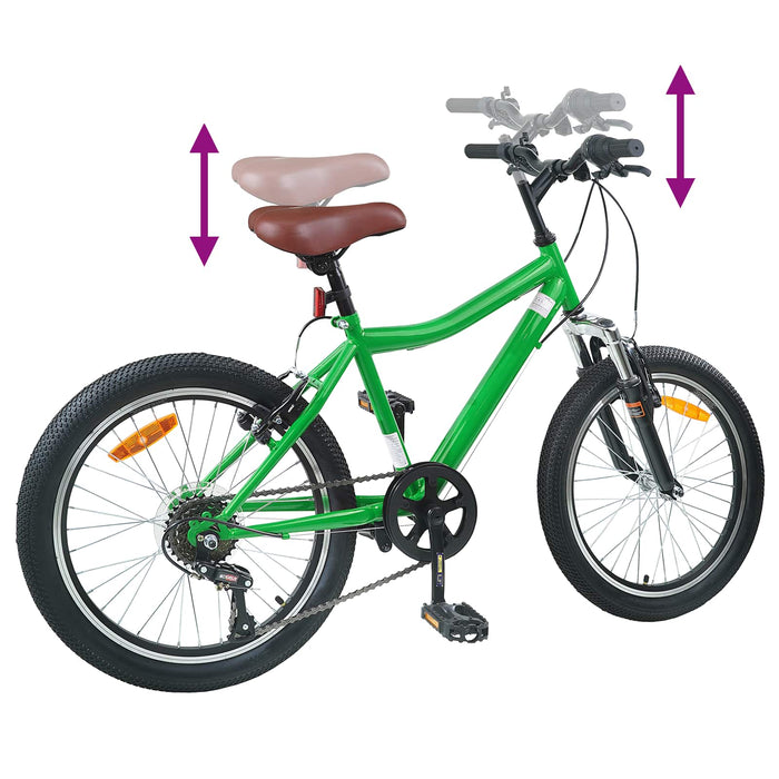 Bicicletă pentru Copii 20 Inci 6-Speed pentru 6-11 ani Verde - WALTI WALTI