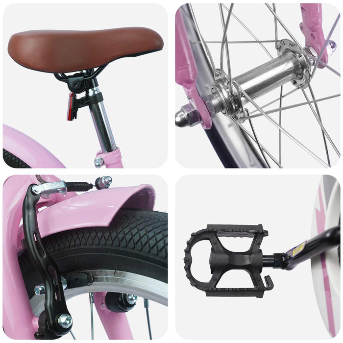Bicicletă pentru Copii 20 Inci pentru 6-11 ani Roz deschis WALTI