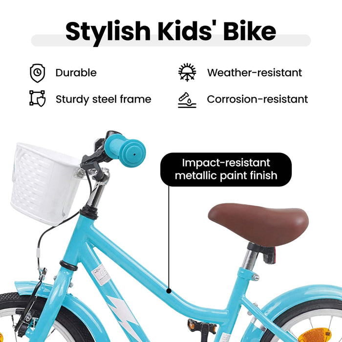 Bicicletă pentru Copii 14 Inci pentru 3-5 ani Albastru deschis WALTI