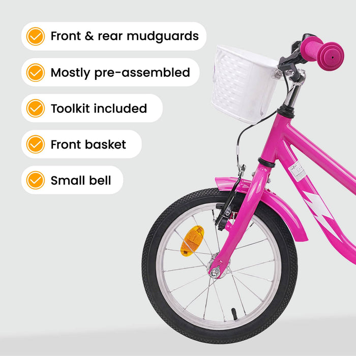 Bicicletă pentru Copii 12 Inci pentru 2-4 ani Roz închis WALTI