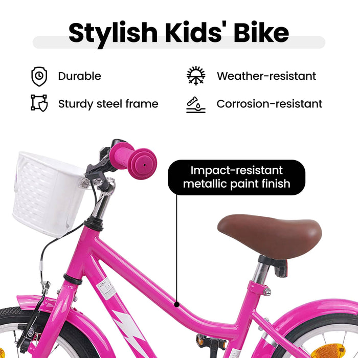 Bicicletă pentru Copii 14 Inci pentru 3-5 ani Roz închis WALTI