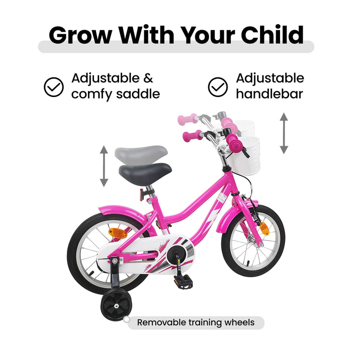 Bicicletă pentru Copii 14 Inci pentru 3-5 ani Roz închis WALTI
