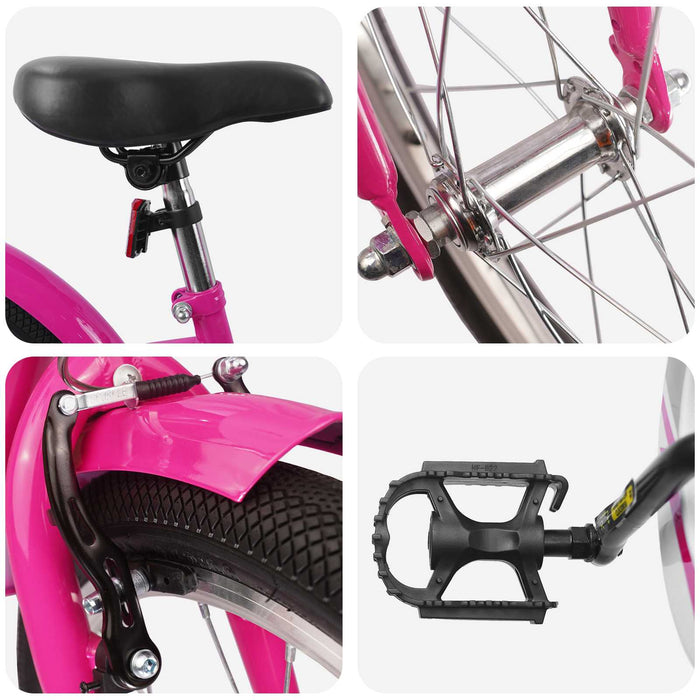 Bicicletă pentru Copii 18 Inci pentru 5-7 ani Roz închis - WALTI WALTI