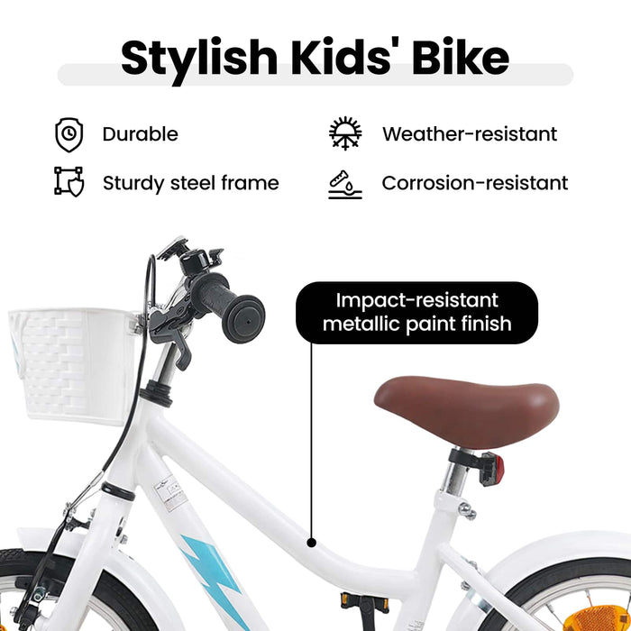 Bicicletă pentru Copii 16 Inci pentru 4-6 ani Alb WALTI