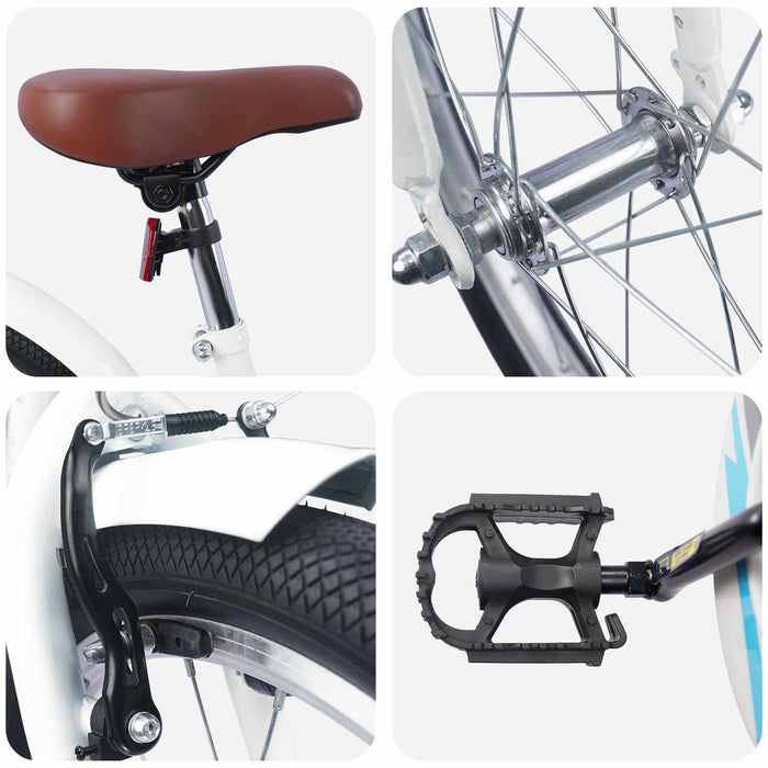 Bicicletă pentru Copii 18 Inci pentru 5-7 ani Alb - WALTI WALTI