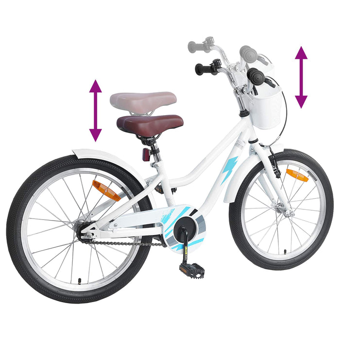 Bicicletă pentru Copii 18 Inci pentru 5-7 ani Alb - WALTI WALTI