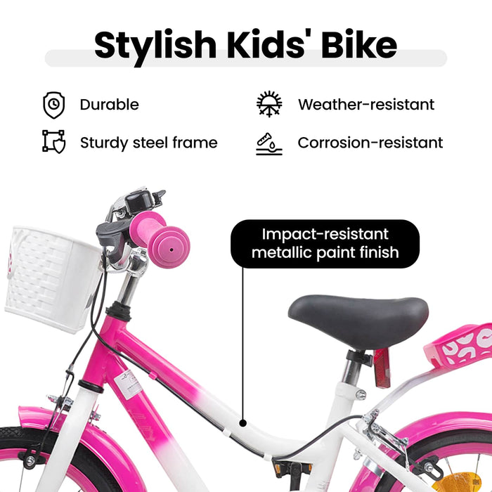 Bicicletă pentru Copii 16 Inci pentru 4-6 ani Roz WALTI