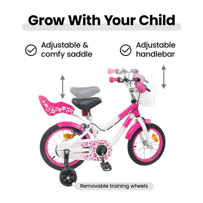 Bicicletă pentru Copii 16 Inci pentru 4-6 ani Roz WALTI