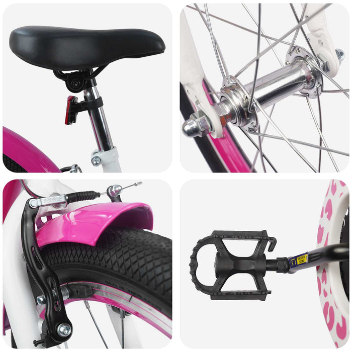 Bicicletă pentru Copii 18 Inci pentru 5-7 ani Roz închis - WALTI WALTI