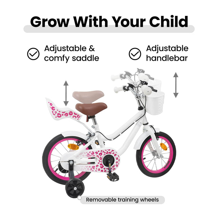 Bicicletă pentru Copii 12 Inci pentru 2-4 ani Alb WALTI