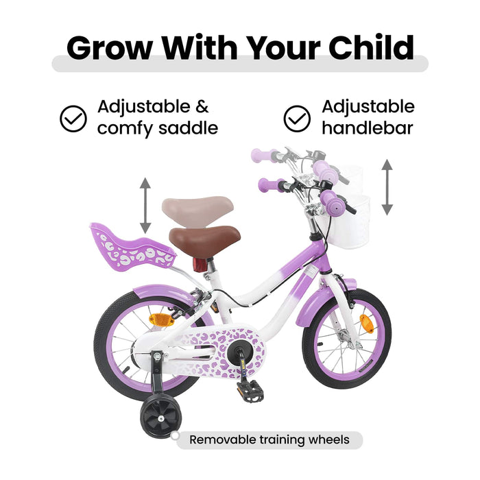 Bicicletă pentru Copii 12 Inci pentru 2-4 ani Violet WALTI
