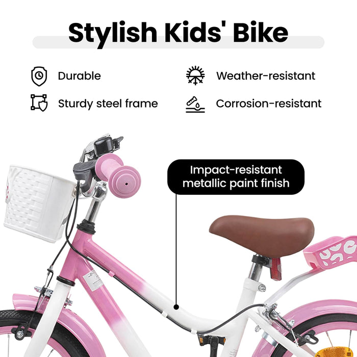 Bicicletă pentru Copii 16 Inci pentru 4-6 ani Roz deschis WALTI