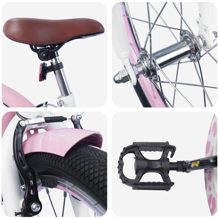 Bicicletă pentru Copii 18 Inci pentru 5-7 ani Roz deschis - WALTI WALTI