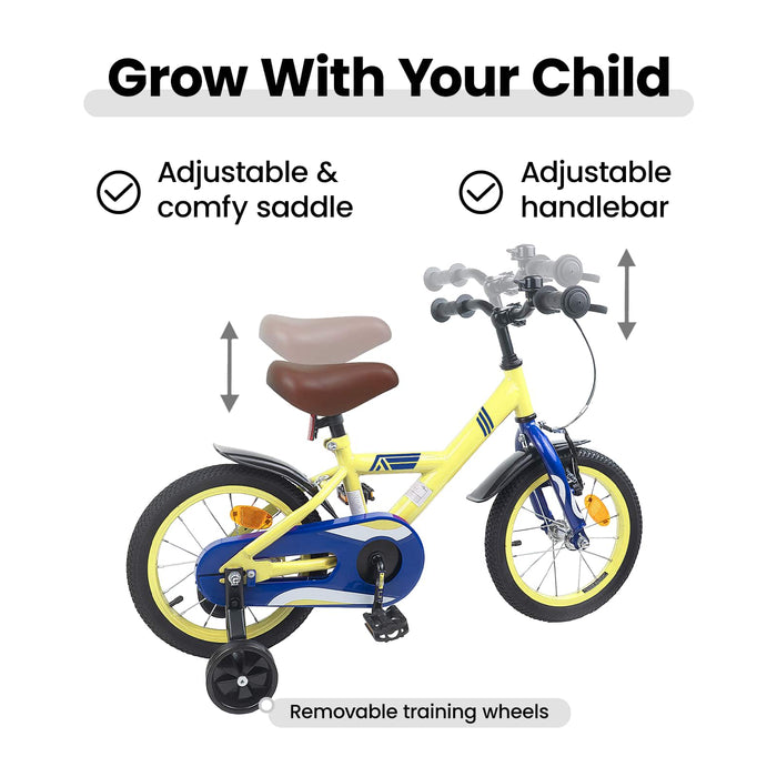 Bicicletă pentru Copii 12 Inci pentru 2-4 ani Galben WALTI