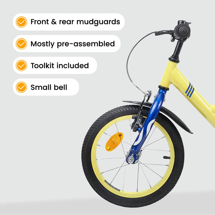 Bicicletă pentru Copii 12 Inci pentru 2-4 ani Galben WALTI