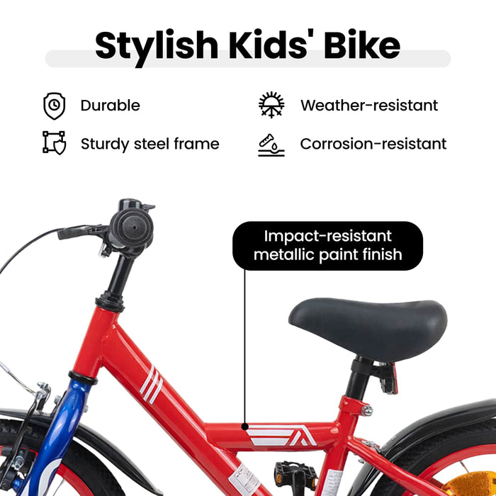 Bicicletă pentru Copii 14 Inci pentru 3-5 ani Roșu WALTI