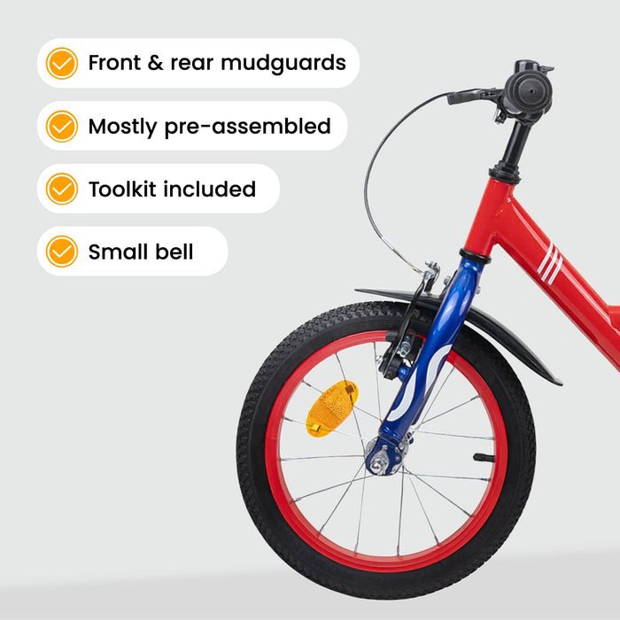 Bicicletă pentru Copii 16 Inci pentru 4-6 ani Roșu WALTI