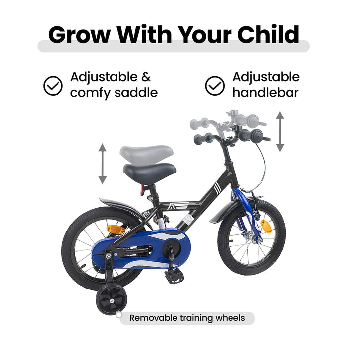 Bicicletă pentru Copii 14 Inci pentru 3-5 ani Negru WALTI