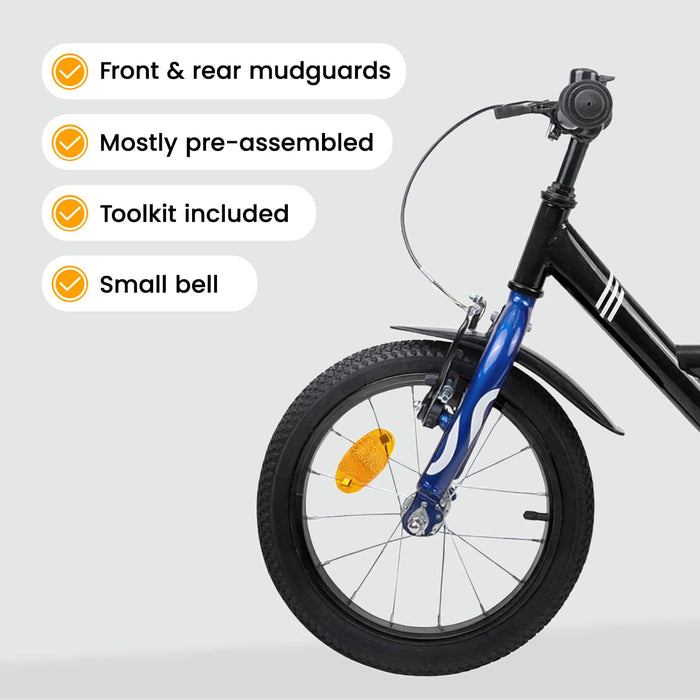 Bicicletă pentru Copii 14 Inci pentru 3-5 ani Negru WALTI