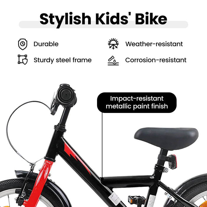 Bicicletă pentru Copii 12 Inci pentru 2-4 ani Negru WALTI