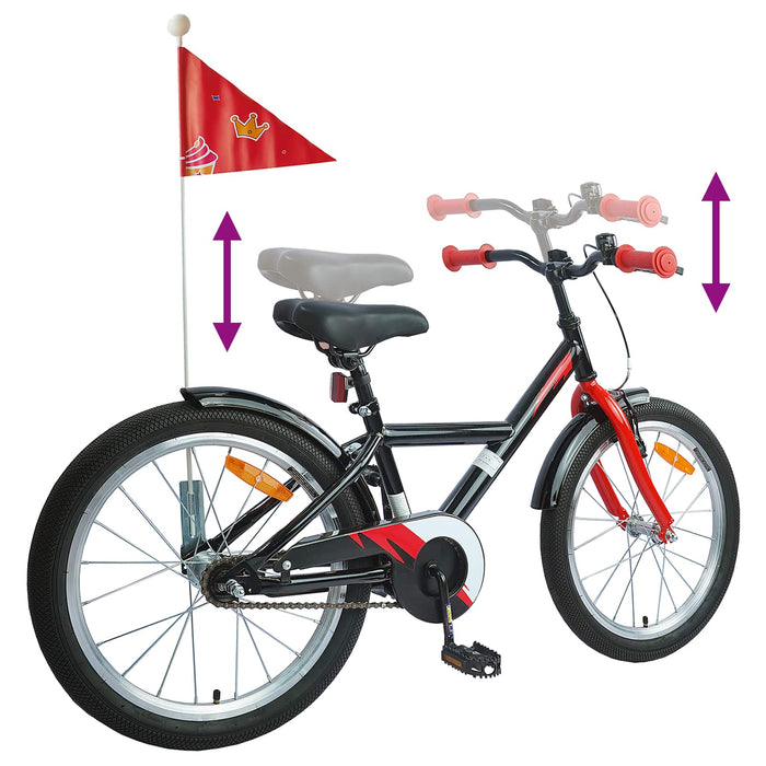 Bicicletă pentru Copii 18 Inci pentru 5-7 ani Negru - WALTI WALTI