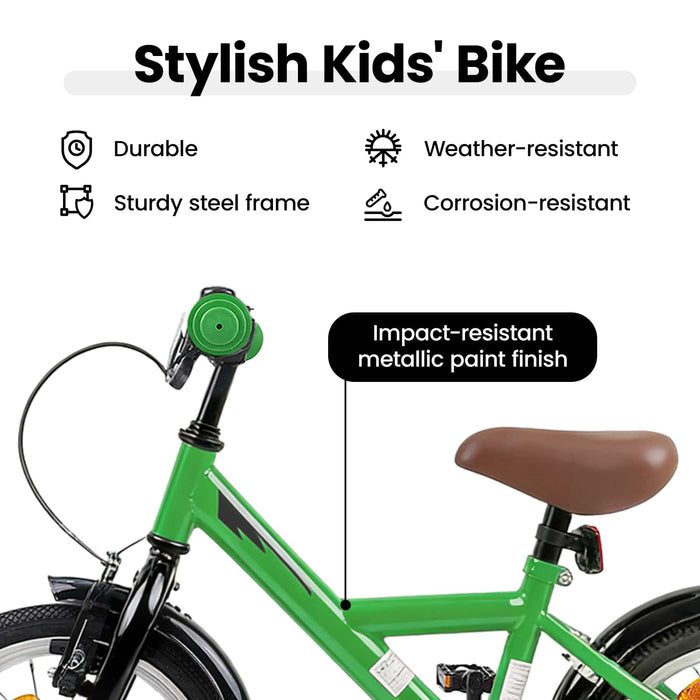 Bicicletă pentru Copii 12 Inci pentru 2-4 ani Verde WALTI