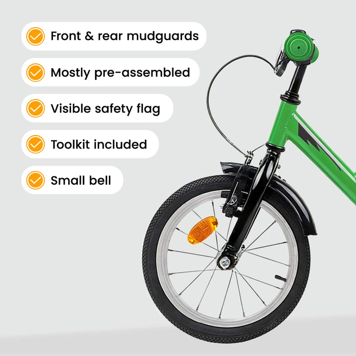 Bicicletă pentru Copii 16 Inci pentru 4-6 ani Verde WALTI