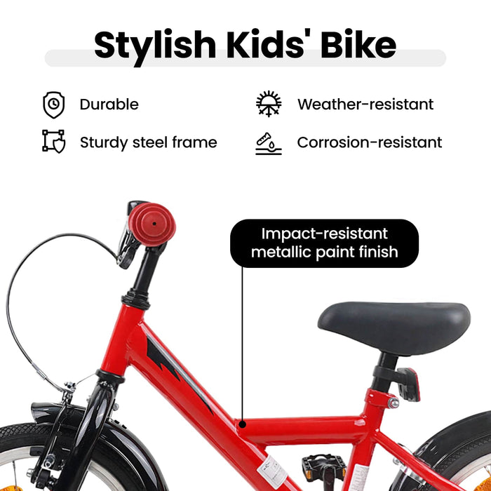 Bicicletă pentru Copii 14 Inci pentru 3-5 ani Roșu WALTI