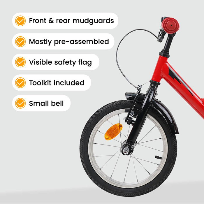Bicicletă pentru Copii 16 Inci pentru 4-6 ani Roșu WALTI