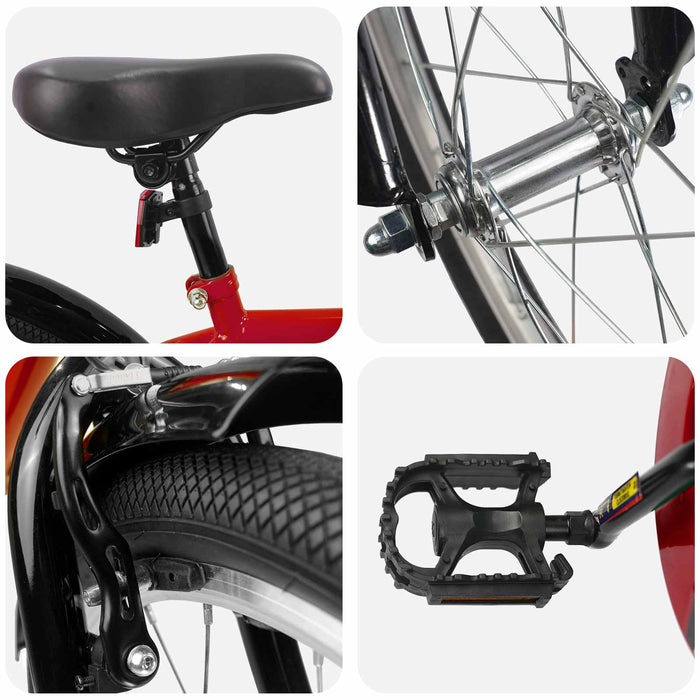 Bicicletă pentru Copii 18 Inci pentru 5-7 ani Roșu - WALTI WALTI