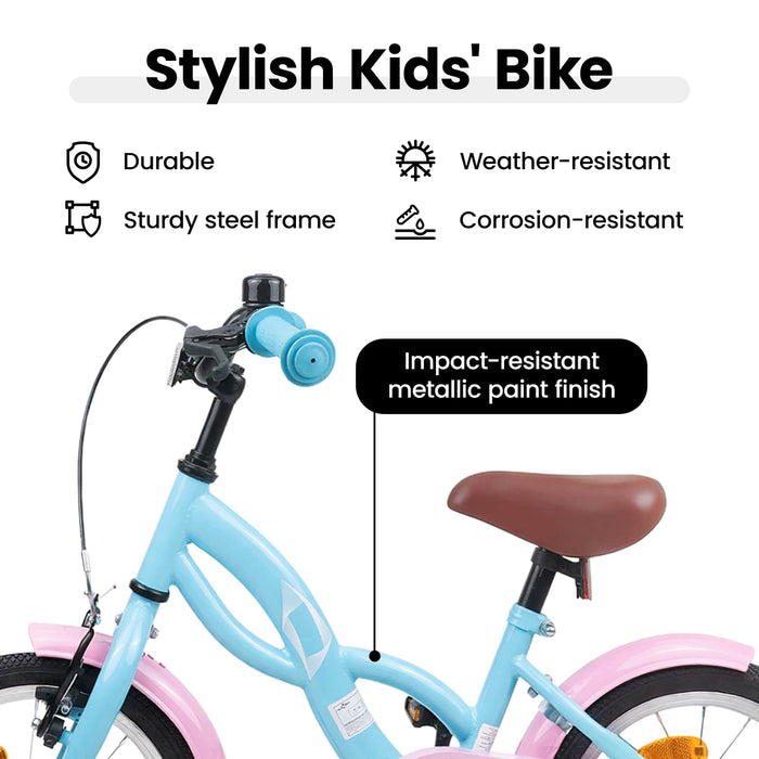 Bicicletă pentru Copii 16 Inci pentru 4-6 ani Albastru deschis WALTI